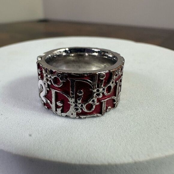 Christian‎ Dior Vintage Trotter Ring Size 6 Red - Picture 2 of 6